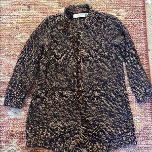 Anthropologie Sparrow Navy and Tan Knit Cardigan
